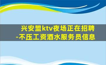 兴安盟ktv夜场正在招聘-不压工资酒水服务员信息